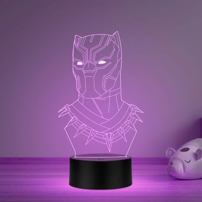 3D Illusion Black Panther Led Night lamp with Multicolored Gift For Avengers Lover